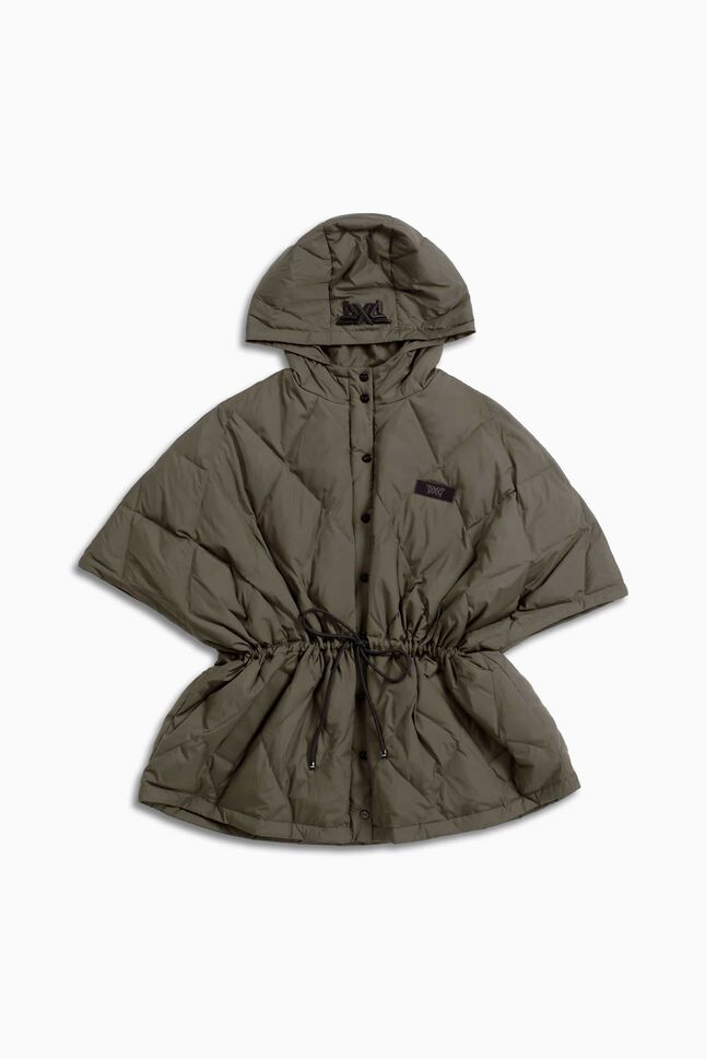 Hooded Poncho Puffer